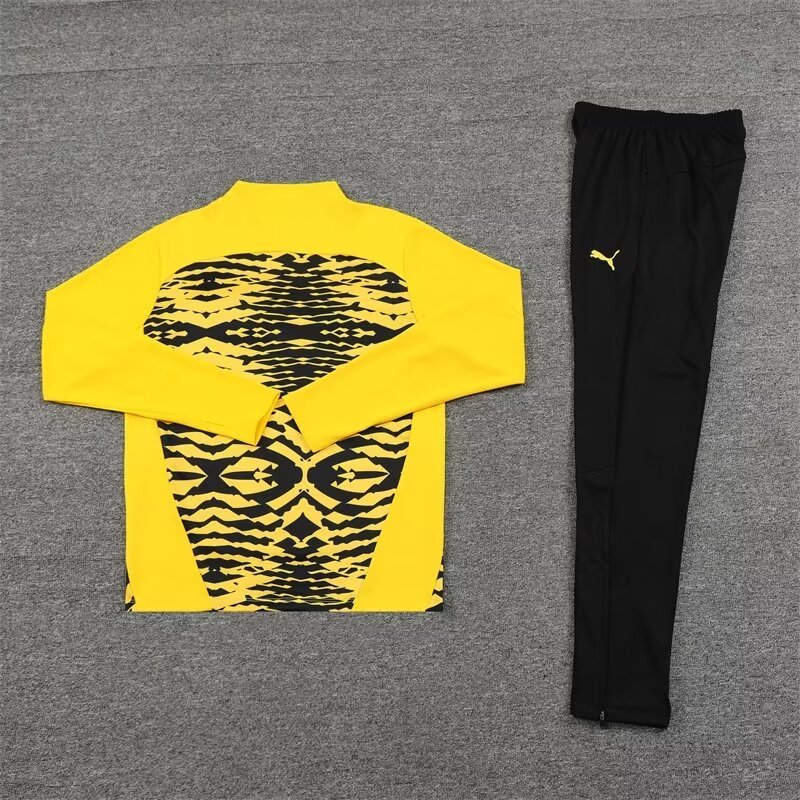 2024/2025 Dortmund Half-Pull Training Wear Yellow Football Shirt Kids Size