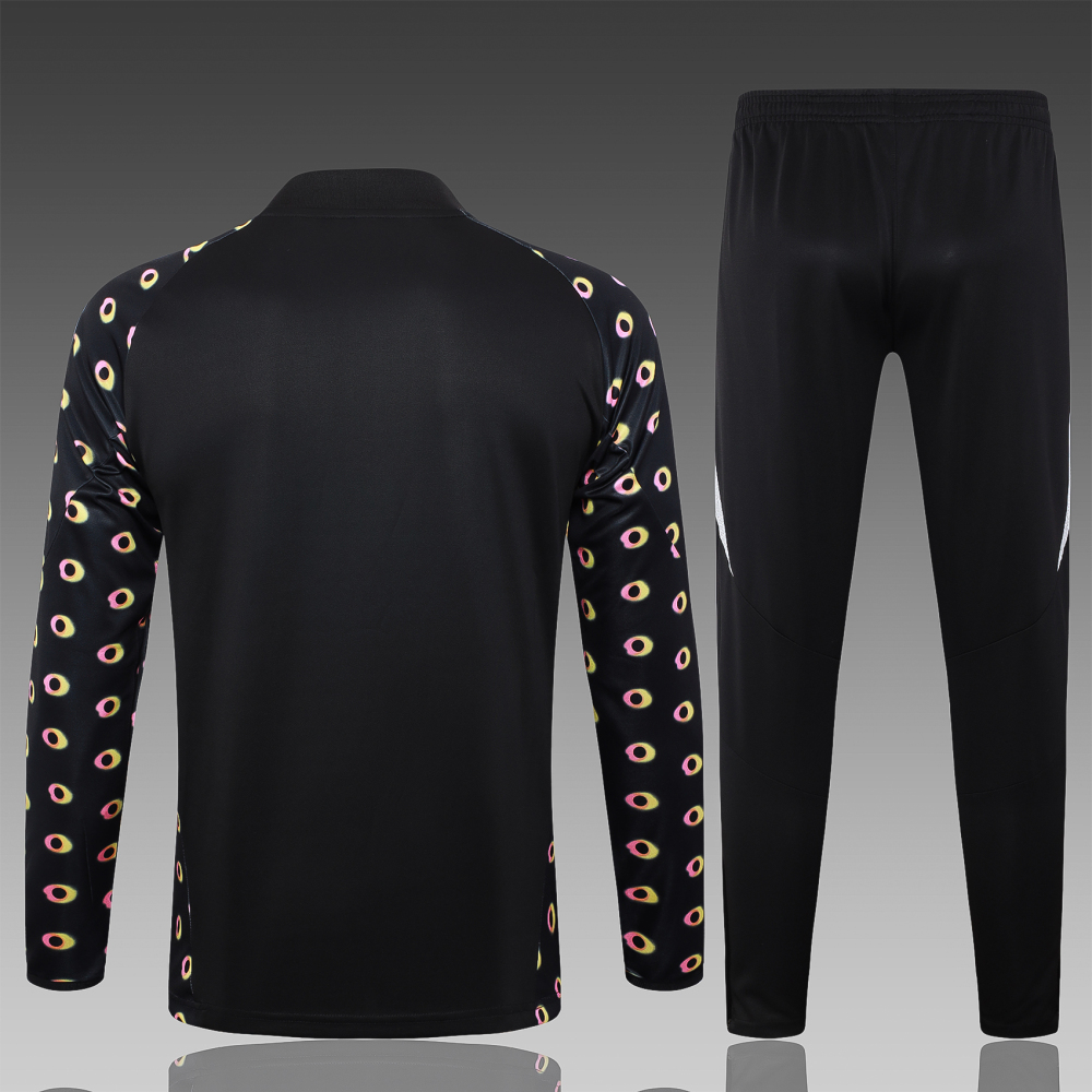 2024/2025 Juventus Half-Pull Training Wear Black Football Shirt Kids Size