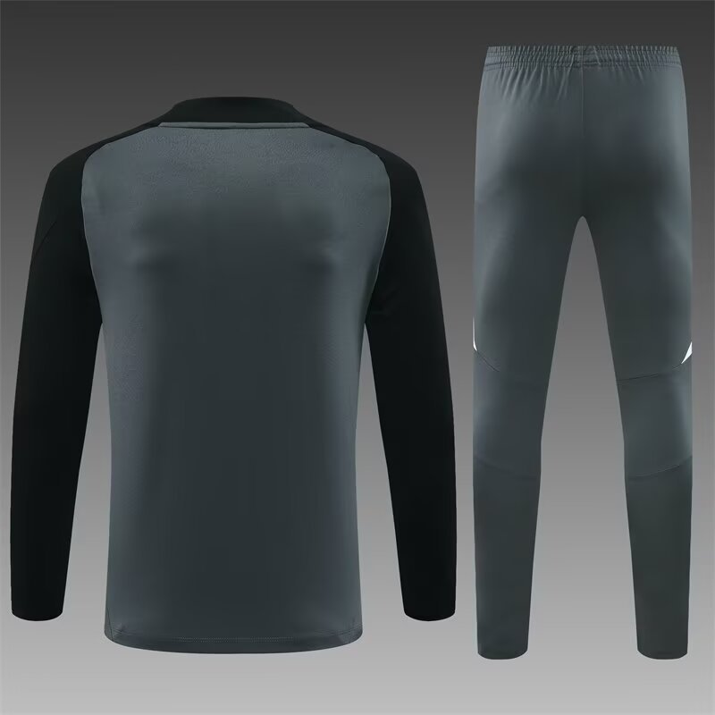 2024/2025 Manchester United Half-Pull Training Wear Dark Gray Football Shirt Kids Size