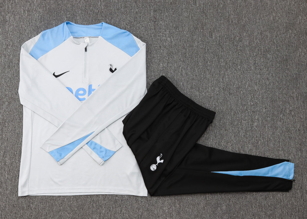 2024/2025 Tottenham Hotspur Half-Pull Training Wear Light Gray Football Shirt