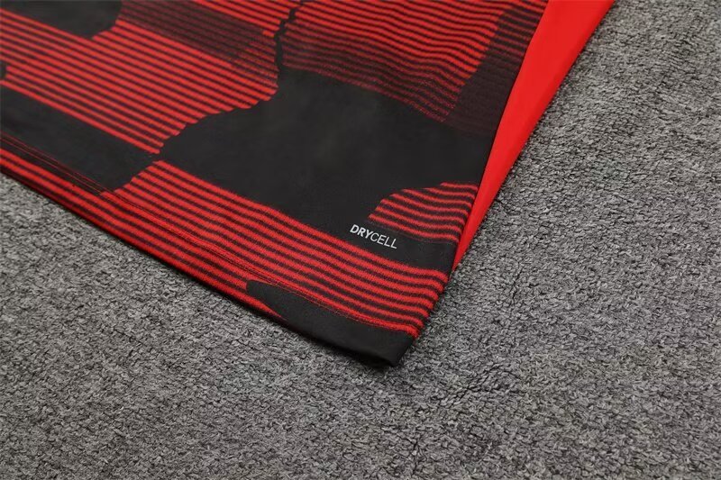 2024/2025 AC Milan Half-Pull Training Wear Red Football Shirt Kids Size