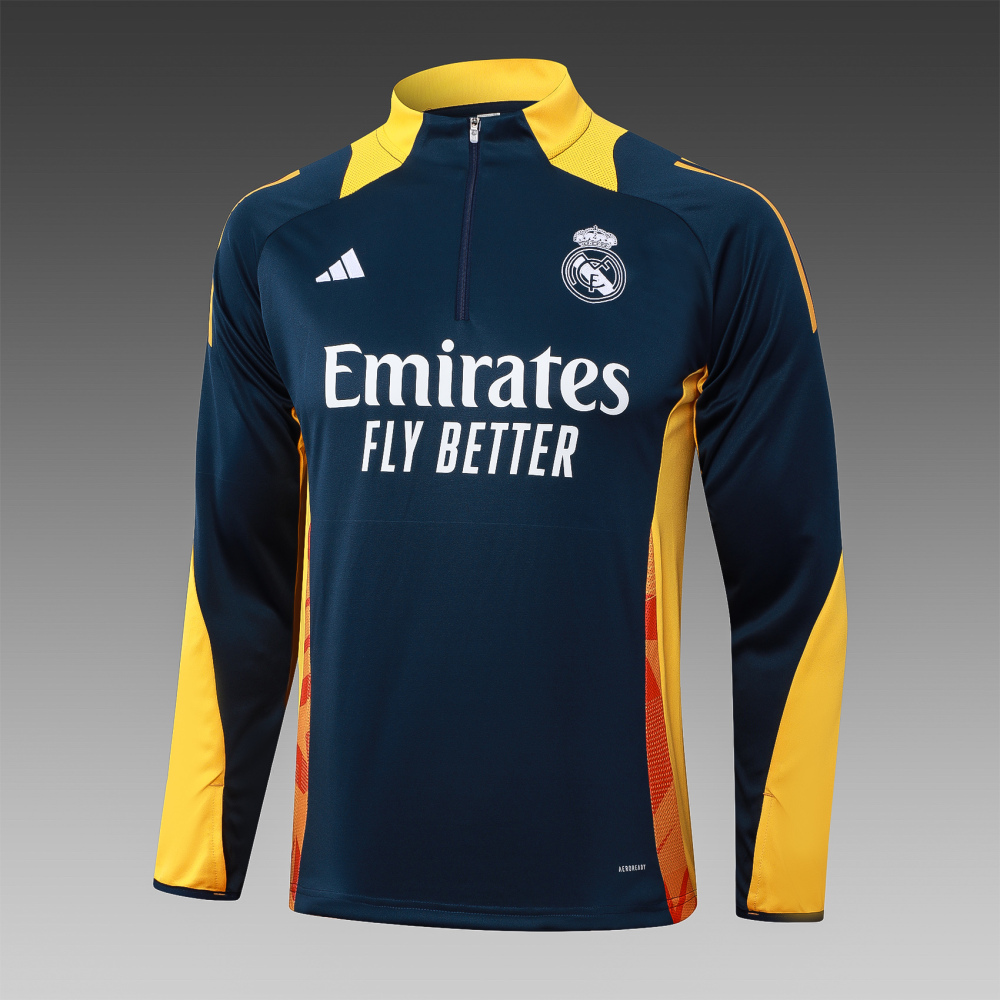 2024/2025 Real Madrid Half-Pull Training Wear Football Shirt Kids Size