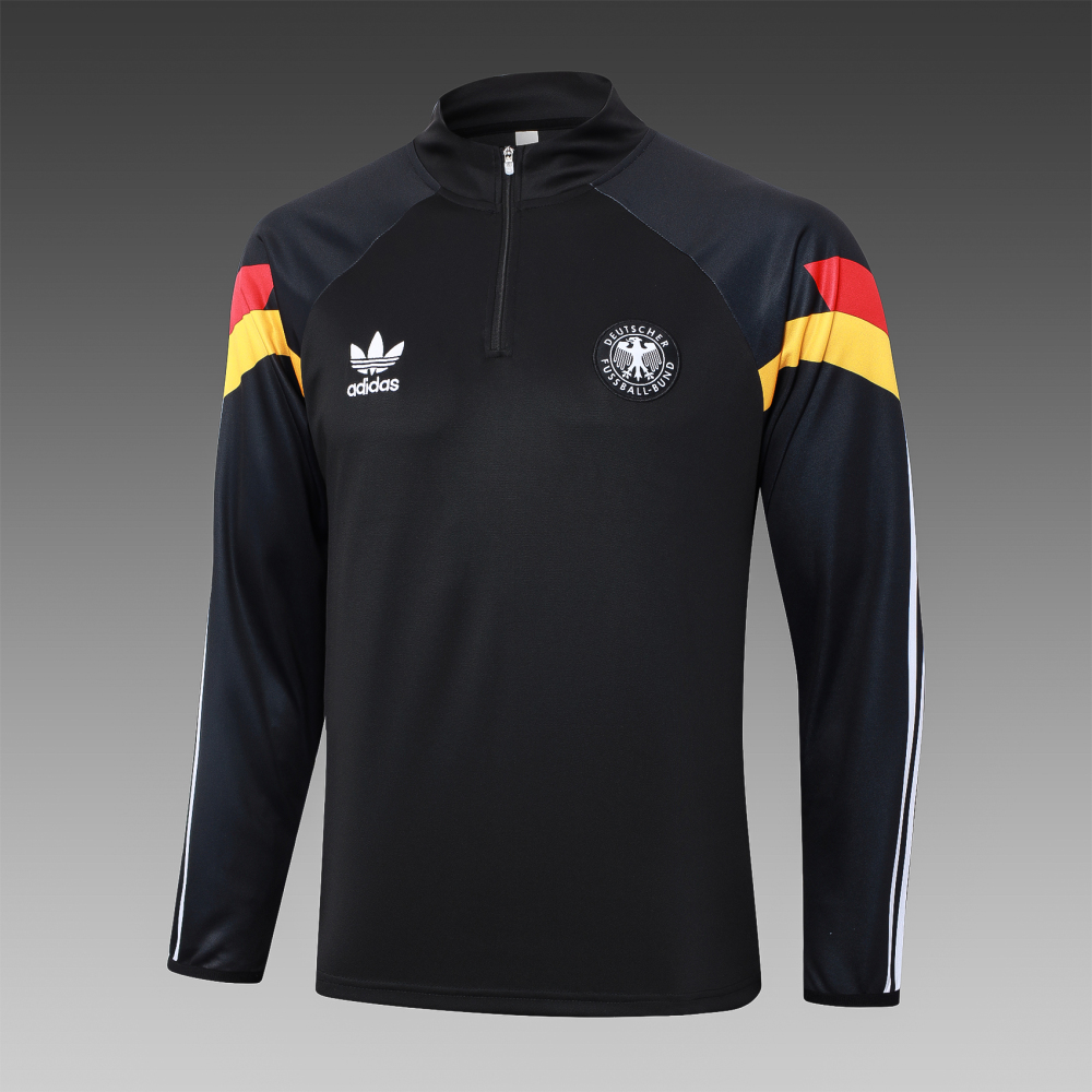 2024/2025 Germany Half-Pull Training Wear Black Football Shirt Kids Size