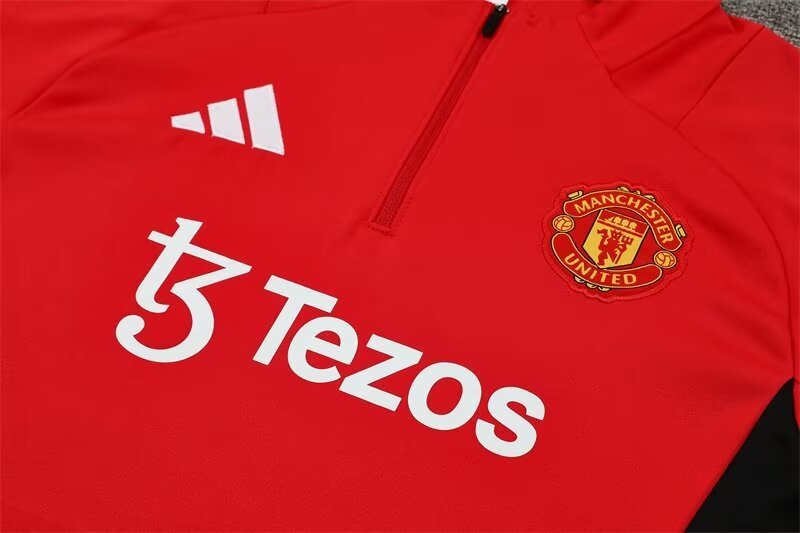 2024/2025 Manchester United Half-Pull Training Wear Red Football Shirt