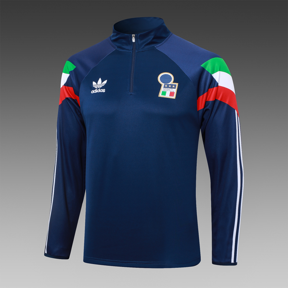 2024/2025 Italy Half-Pull Training Wear Sapphire Football Shirt Kids Size
