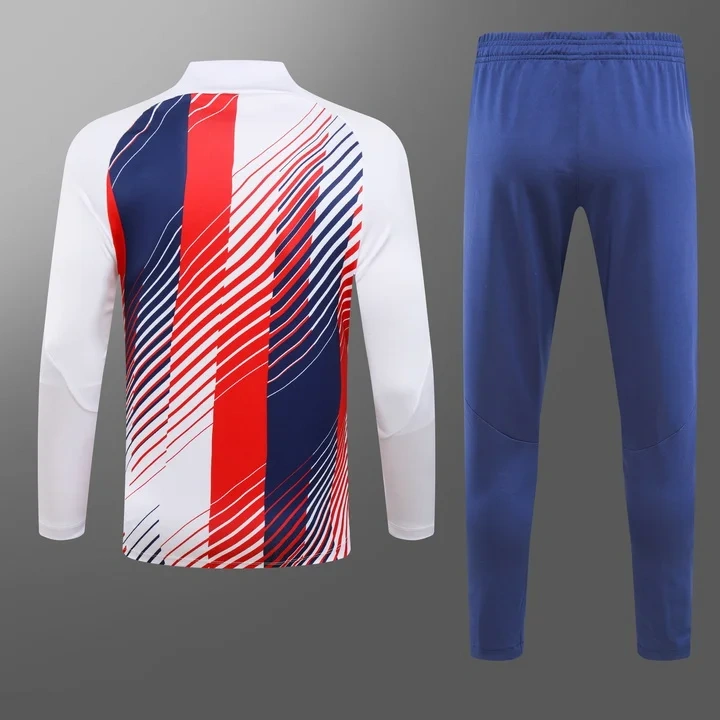 2023/2024 Barcelona Half-Pull Training Suit White Football Shirt 1:1 Thai Quality Set