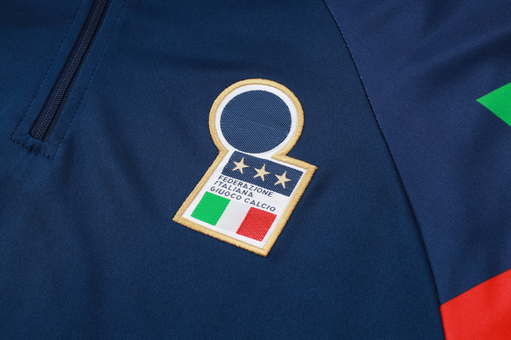 2024/2025 Italy Half-Pull Training Wear Sapphire Football Shirt Kids Size