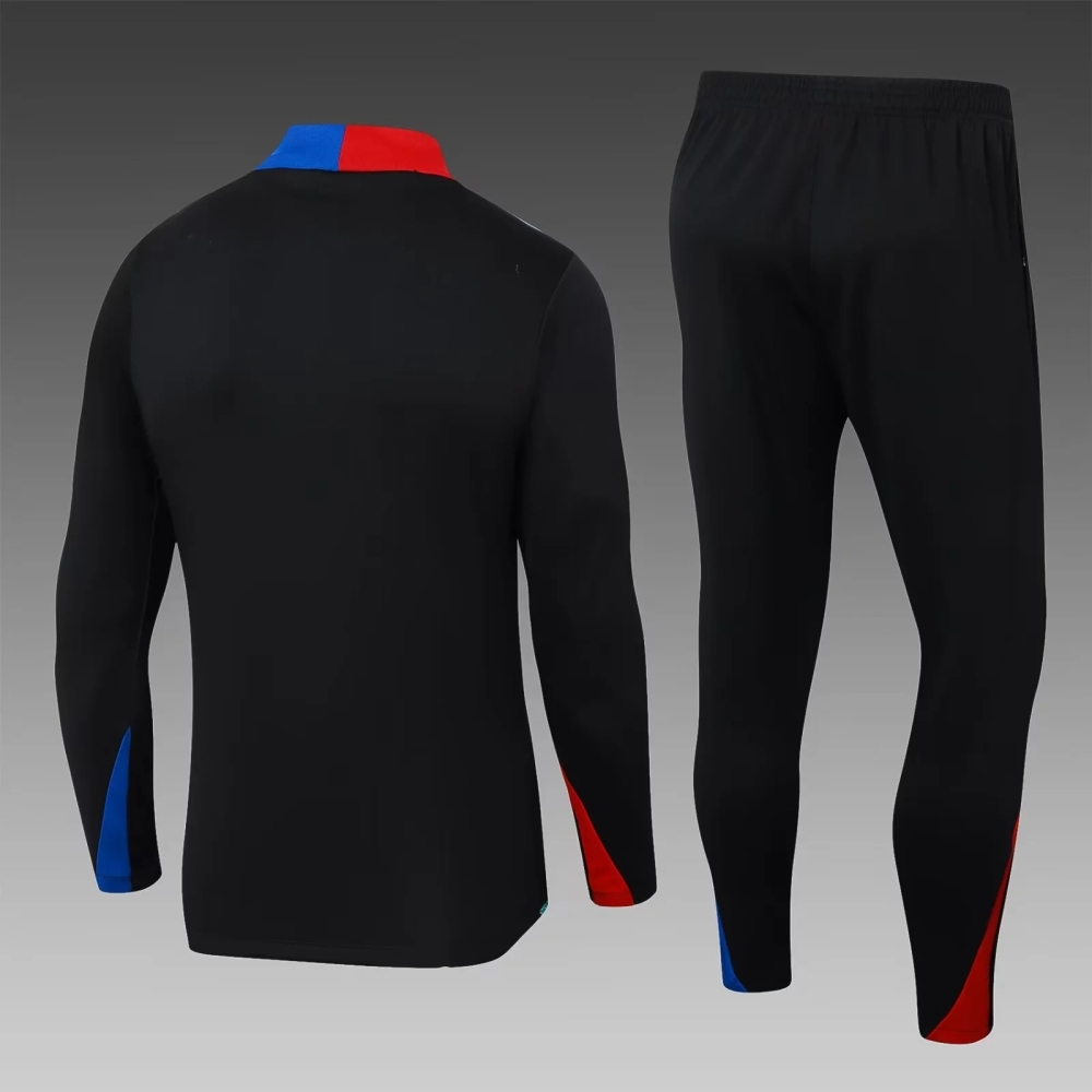 2024/2025 Barcelona Half-Pull Training Suit Black Football Shirt 1:1 Thai Quality Set