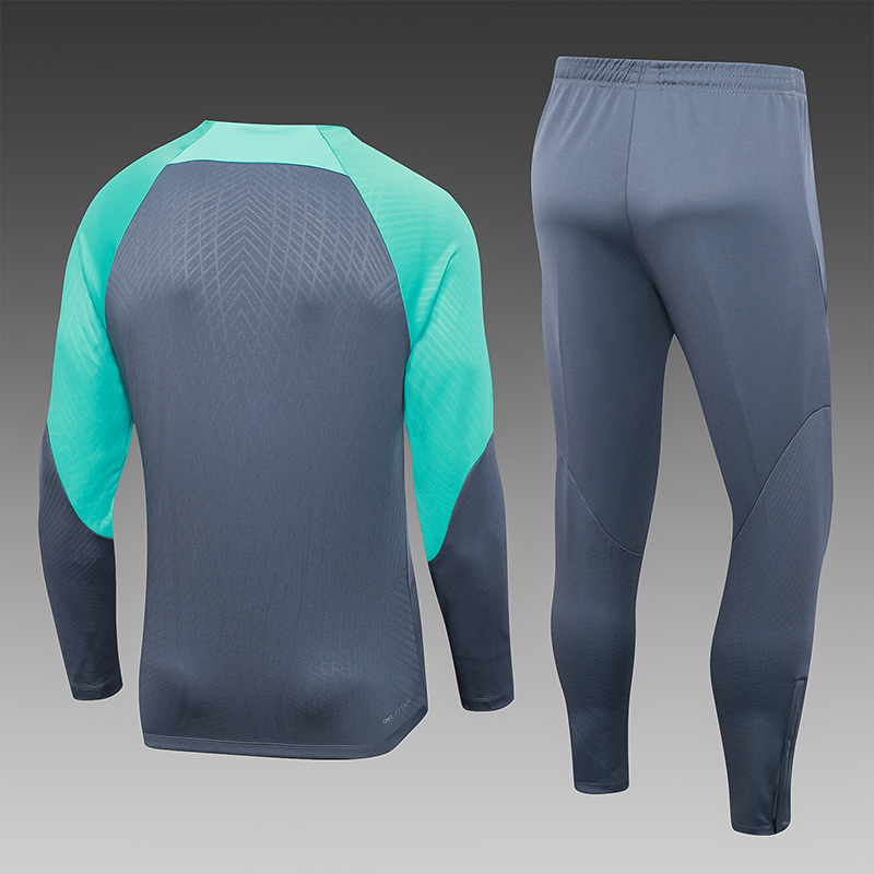 2023/2024 Barcelona Half-Pull Training Suit Grey Football Shirt 1:1 Thai Quality Set