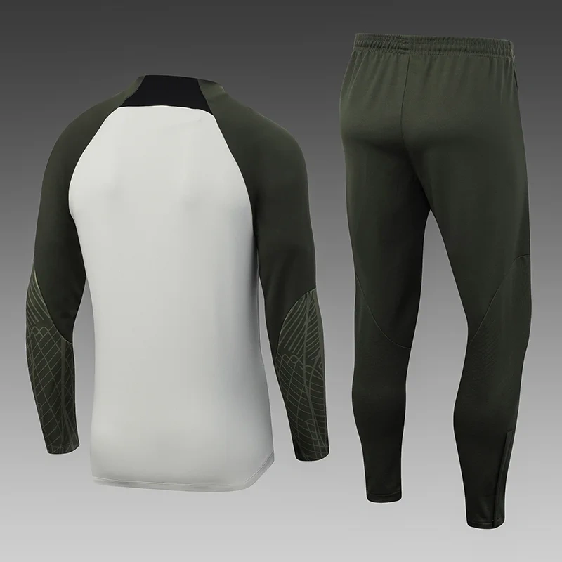 2023/2024 Barcelona Half-Pull Training Suit Light Gray Football Shirt 1:1 Thai Quality Set