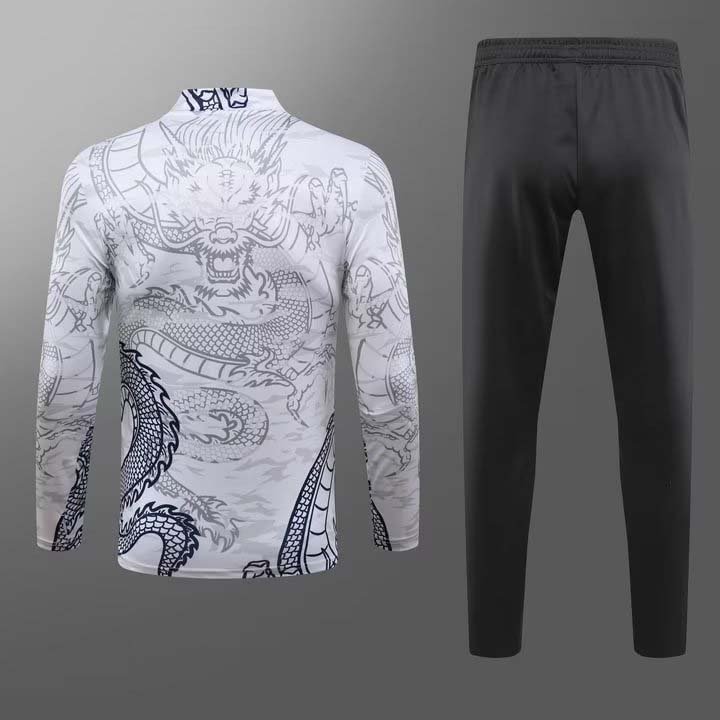 2023/2024 Real Madrid Half-Pull Training Suit White Football Shirt 1:1 Thai Quality Set