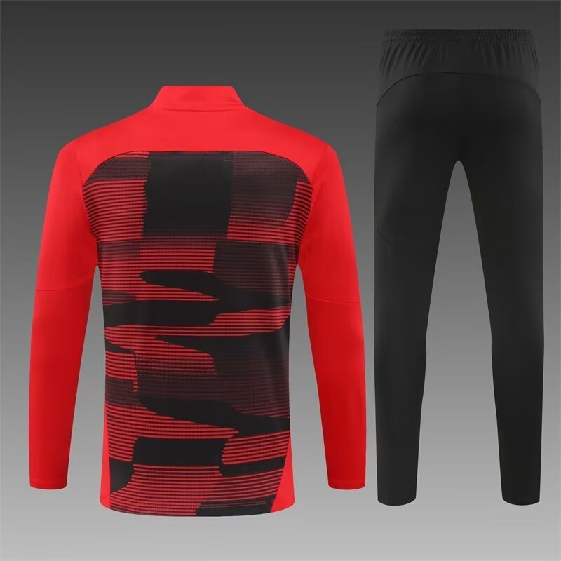 2024/2025 AC Milan Half-Pull Training Wear Red Football Shirt Kids Size