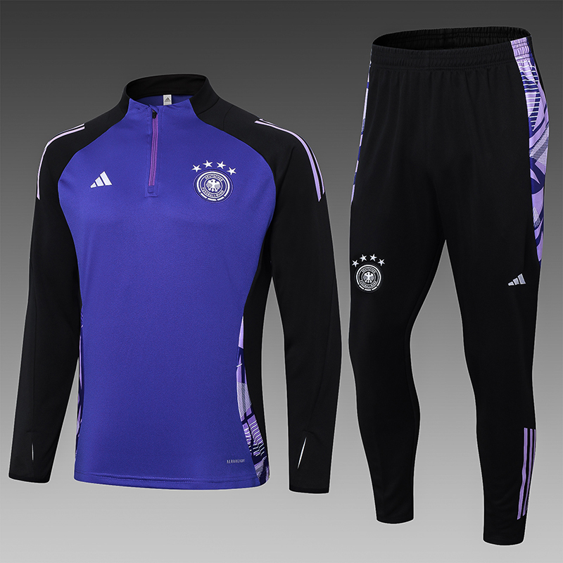 2024 Germany Half-Pull Training Suit Purple Football Shirt 1:1 Thai Quality Set
