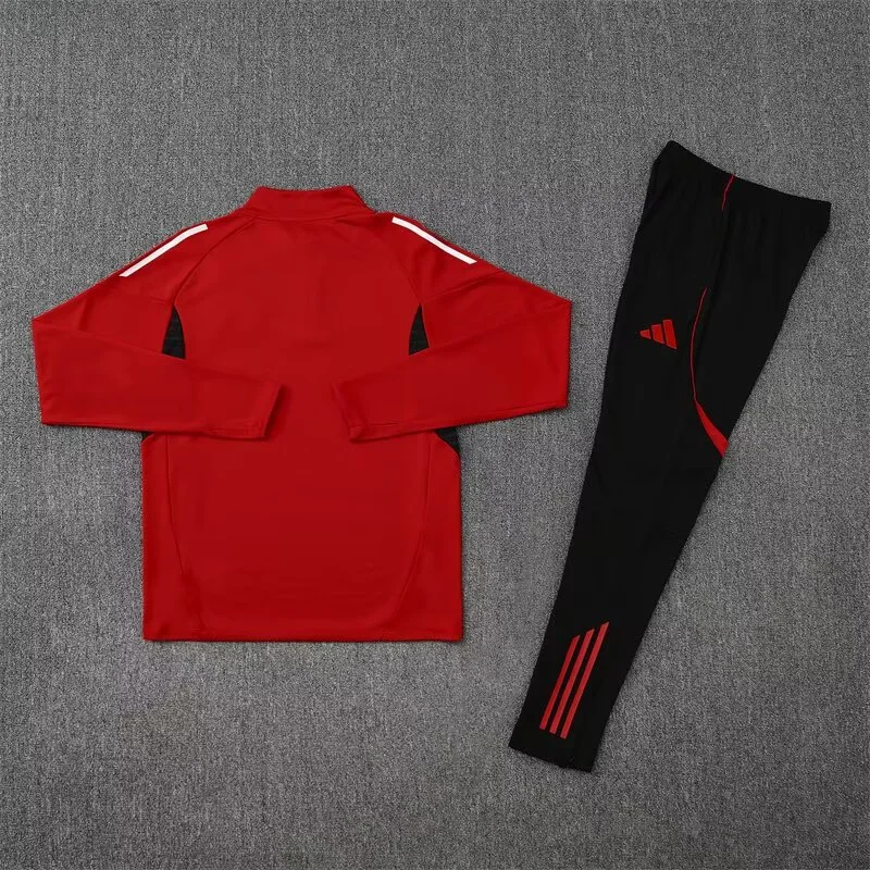 2025/2026 Manchester United Half-Pull Training Wear Football Shirt Kids Size