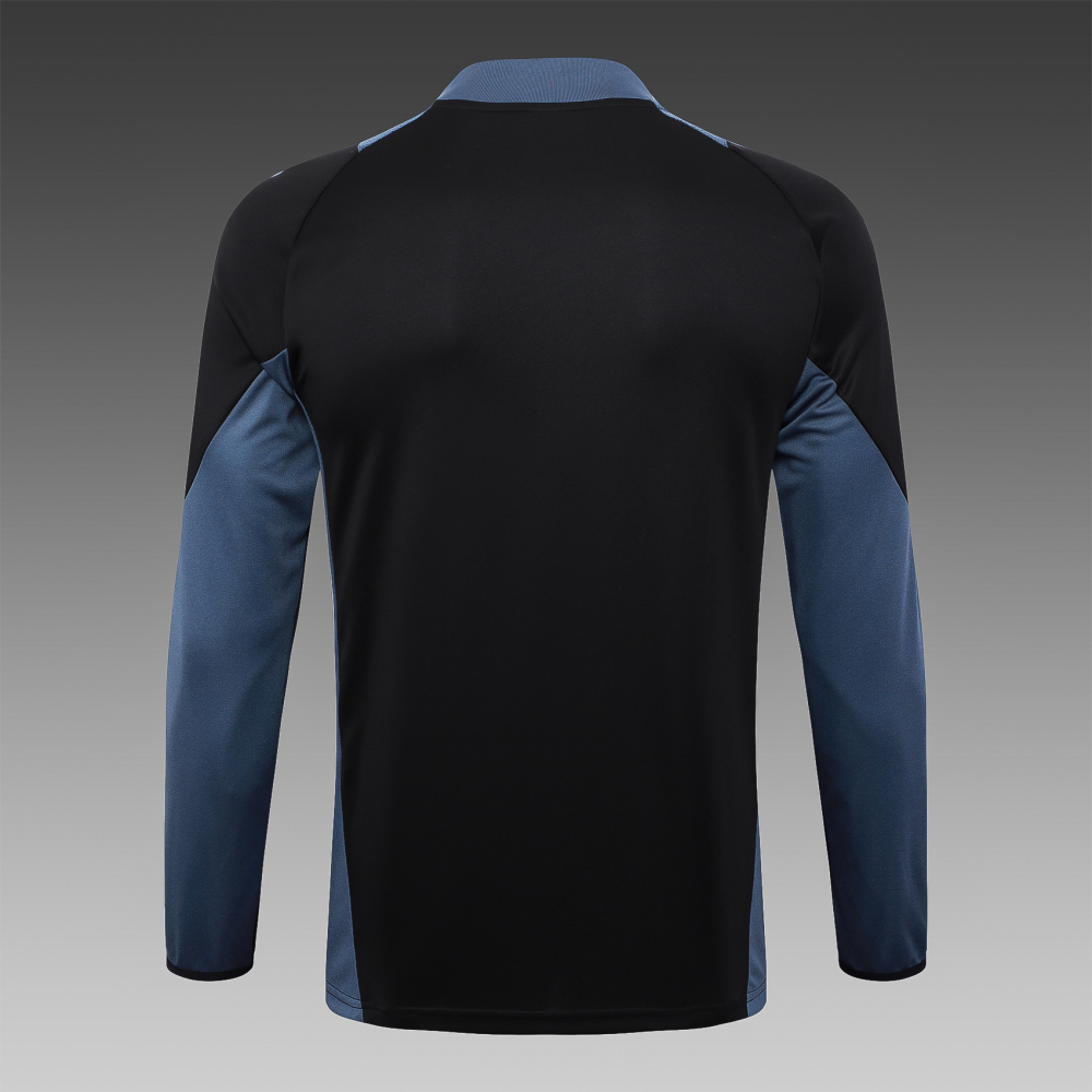 2024/2025 Manchester United Half-Pull Training Wear Black Football Shirt Kids Size