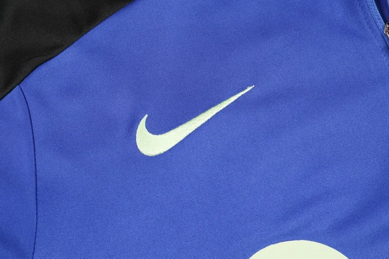 2024/2025 Barcelona Half-Pull Training Wear Blue Football Shirt Kids Size