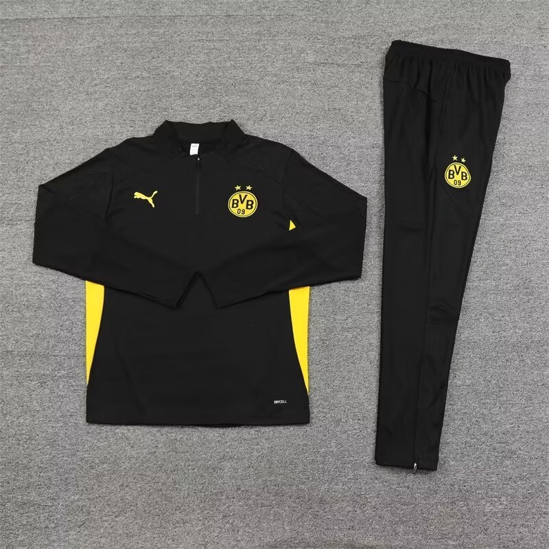 2024/2025 Dortmund Half-Pull Training Wear Black Football Shirt