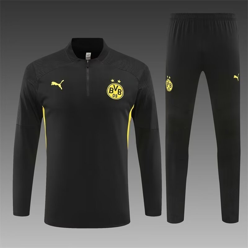 2024/2025 Dortmund Half-Pull Training Wear Black Football Shirt