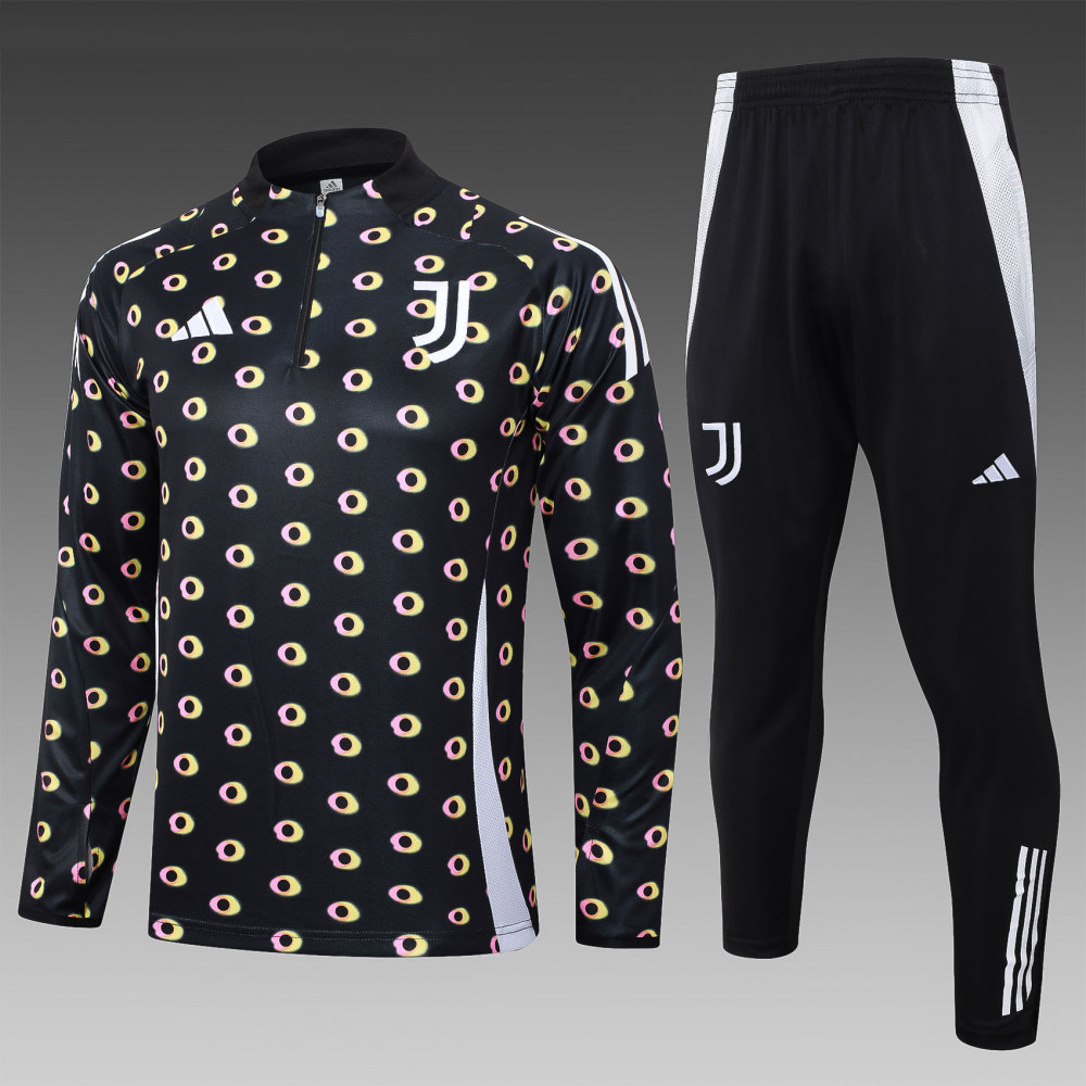 2024/2025 Juventus Half-Pull Training Wear Black Football Shirt