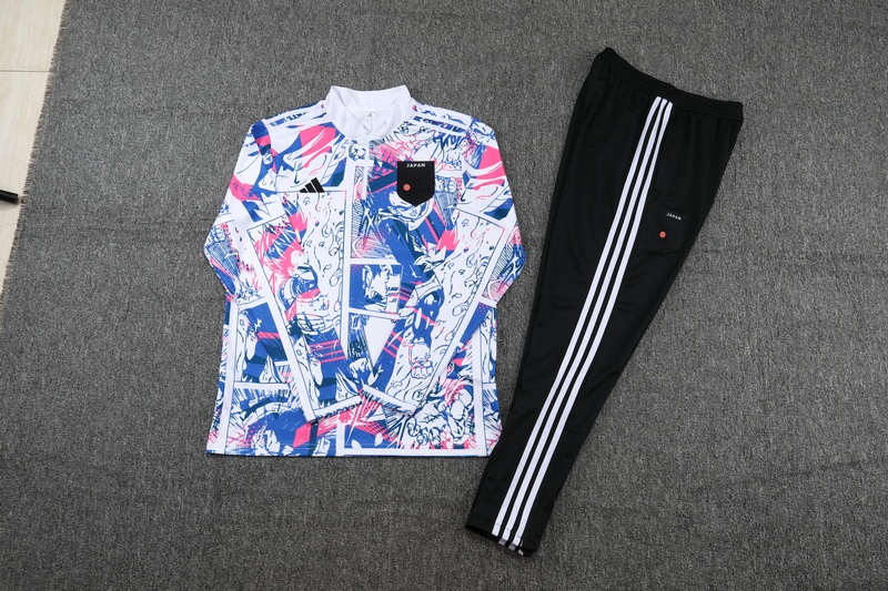 2024 Japan Half-Pull Training Suit White Football Shirt 1:1 Thai Quality Set