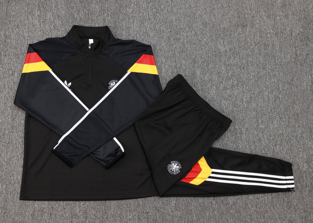 2024/2025 Germany Half-Pull Training Wear Black Football Shirt Kids Size