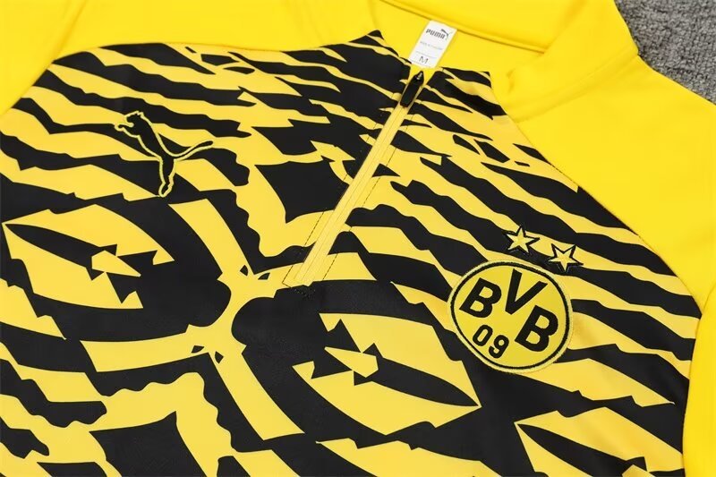 2024/2025 Dortmund Half-Pull Training Wear Yellow Football Shirt Kids Size