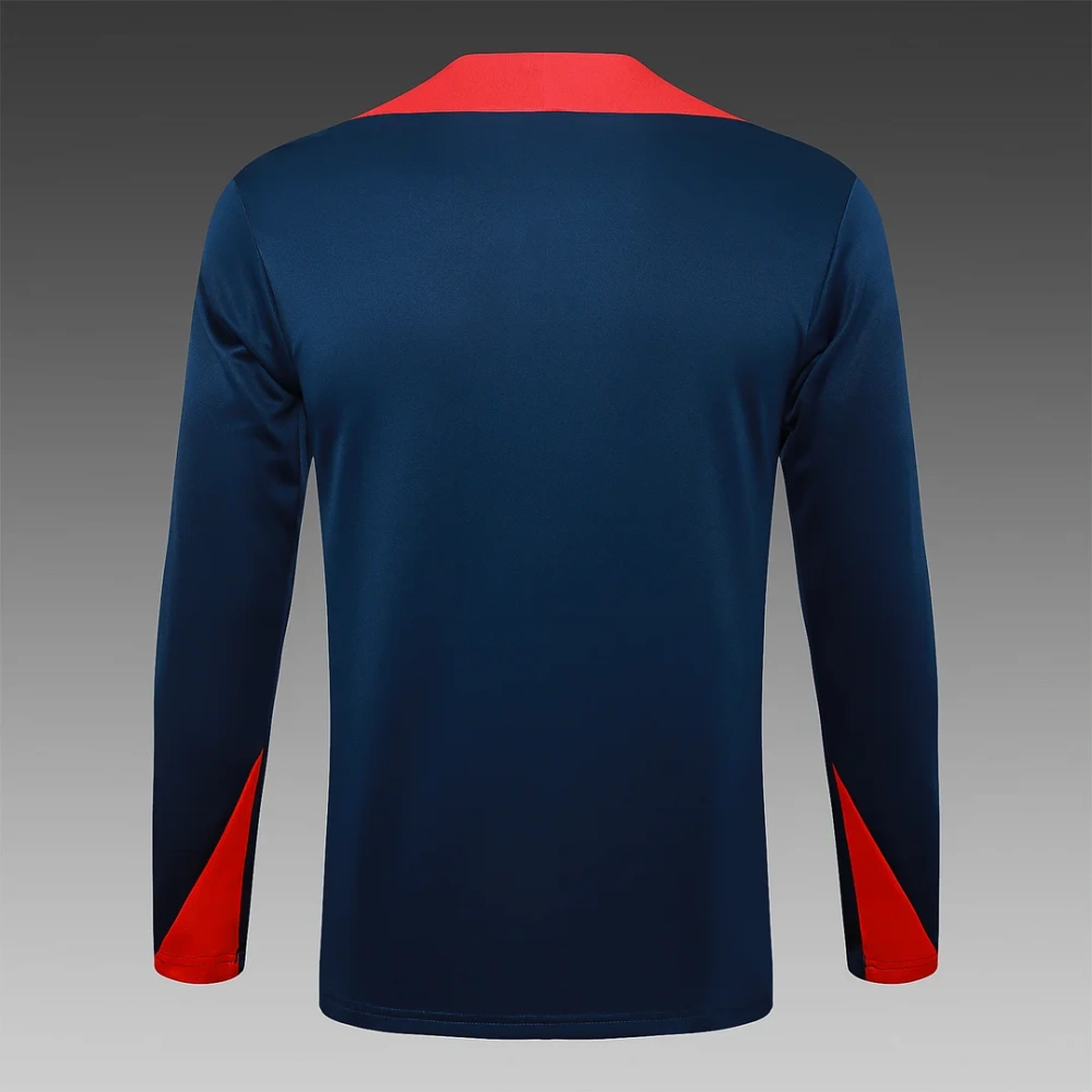 2024/2025 Barcelona Half-Pull Training Wear Royal Blue Football Shirt Kids Size