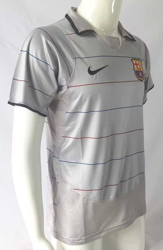 Retro Version 2003-2004 Barcelona Light Grey Thailand Soccer Jersey AAA-503