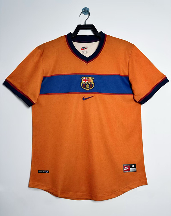 Retro Version 98-99 Barcelona Away Orange Thailand Soccer Jersey AAA-811
