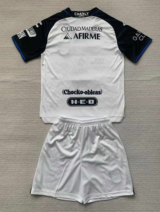 2024-2025 Querétaro FC Home White&Black Kids/Youth Soccer Uniform-AY