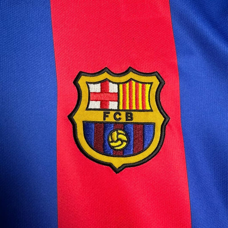 Retro Version 04-05 Barcelona Home Red&Blue Thailand Soccer Jersey AAA-811