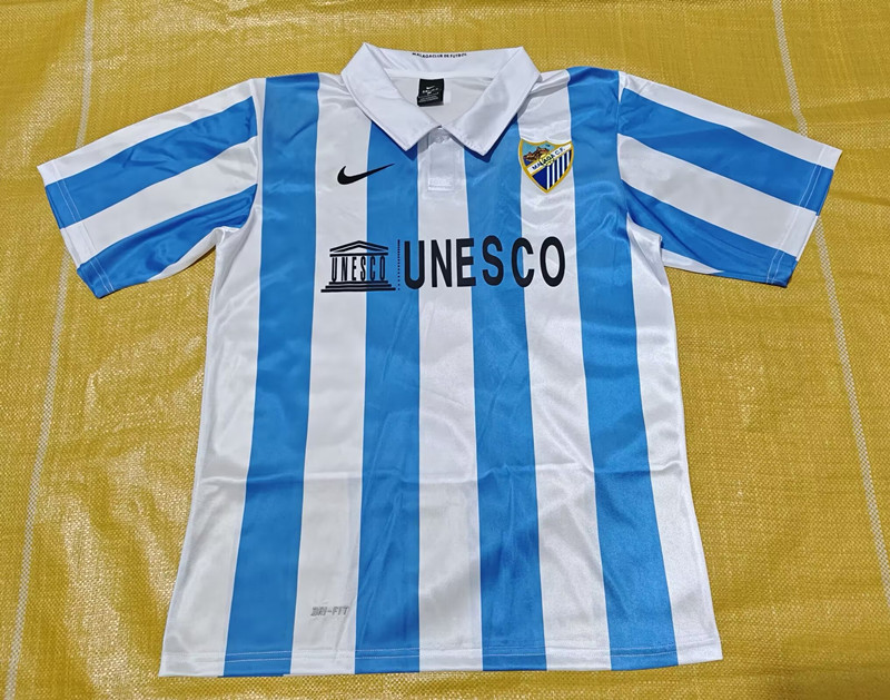 Retro Version 12-13 Málaga CF Home Blue&White Thailand Soccer Jersey AAA-7T