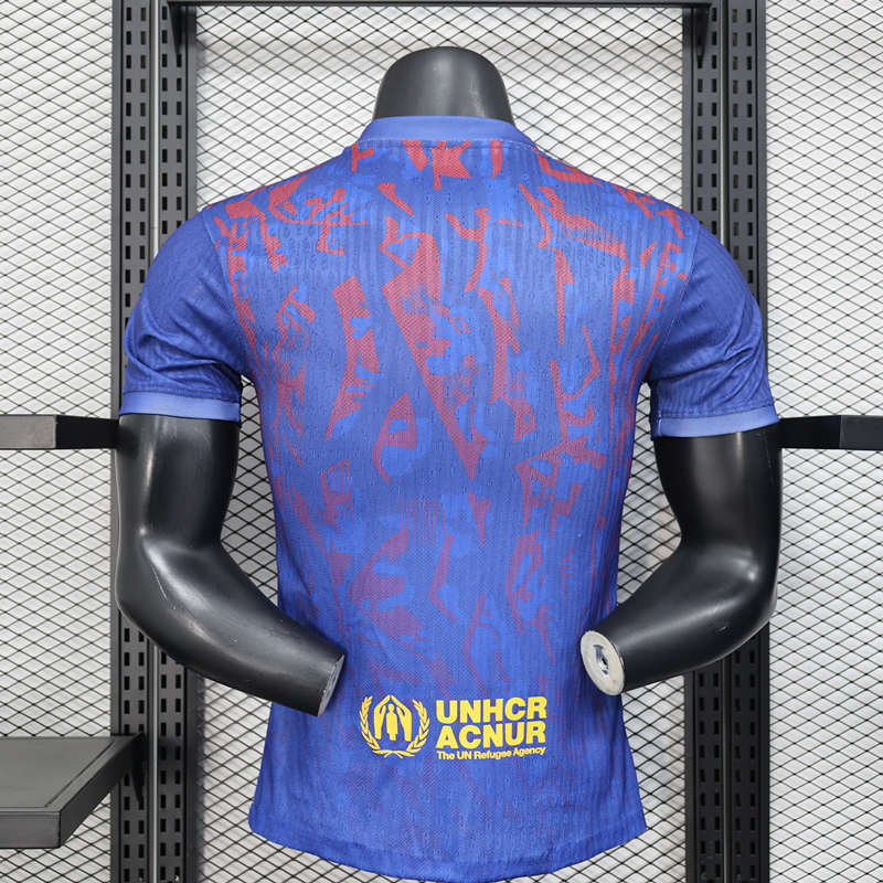 Player Version 2025-2026 Barcelona Blue Thailand Soccer Jersey AAA-888