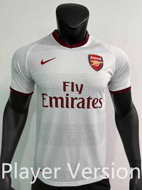 Player Retro Version 2007-2008 Special Version Arsenal White Thailand Soccer Jersey-0871
