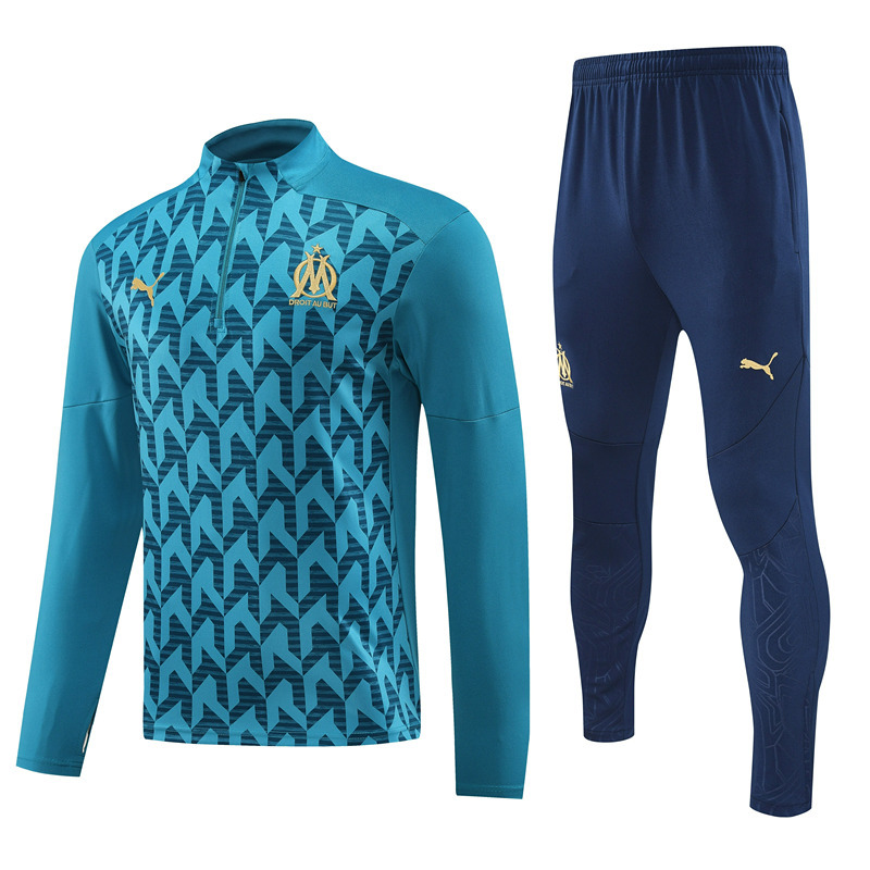 Player Version 2024-2025 Olympique de Marseille Blue Thailand Soccer Tracksuit-4627