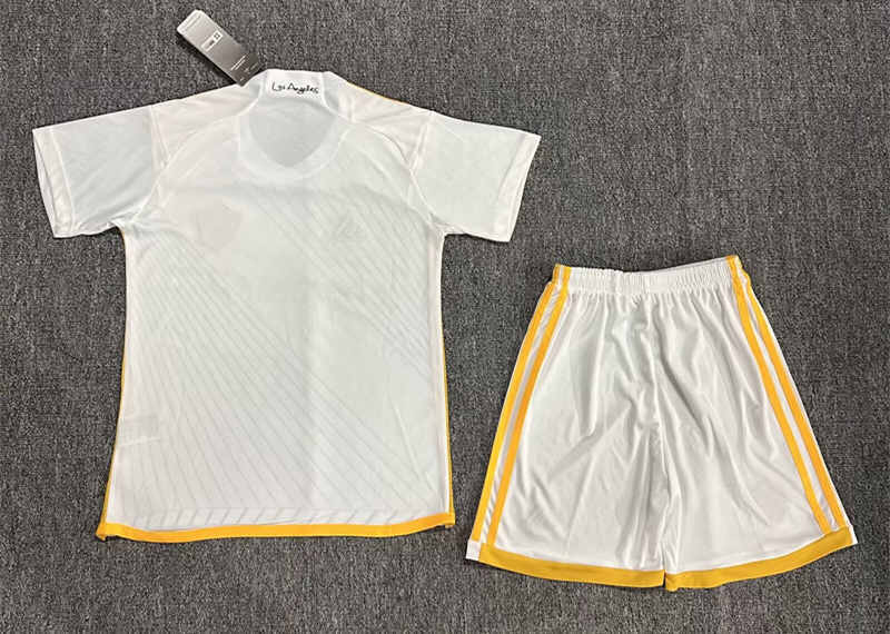 2024-2025 Los Angeles Galaxy Home White Kids/Youth Soccer Uniform-3162