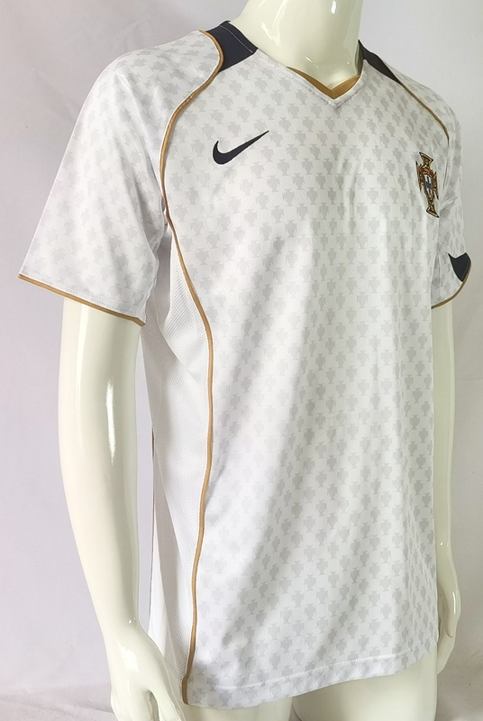 Retro Version 2004 Portugal Away White Thailand Soccer Jersey AAA-503