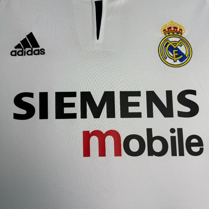 Retro Version 03-04 Real Madrid Home White Thailand Soccer Jersey AAA-811