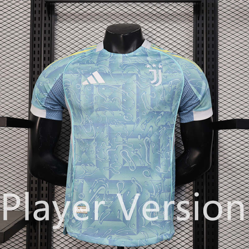 Player Version 2025-26 Juventus Away Light Green Thailand Soccer Jersey AAA-888