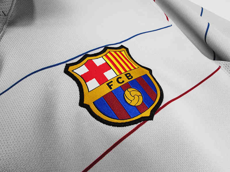 Retro Version 03-04 Barcelona Away Grey Thailand Soccer Jersey AAA-c1046