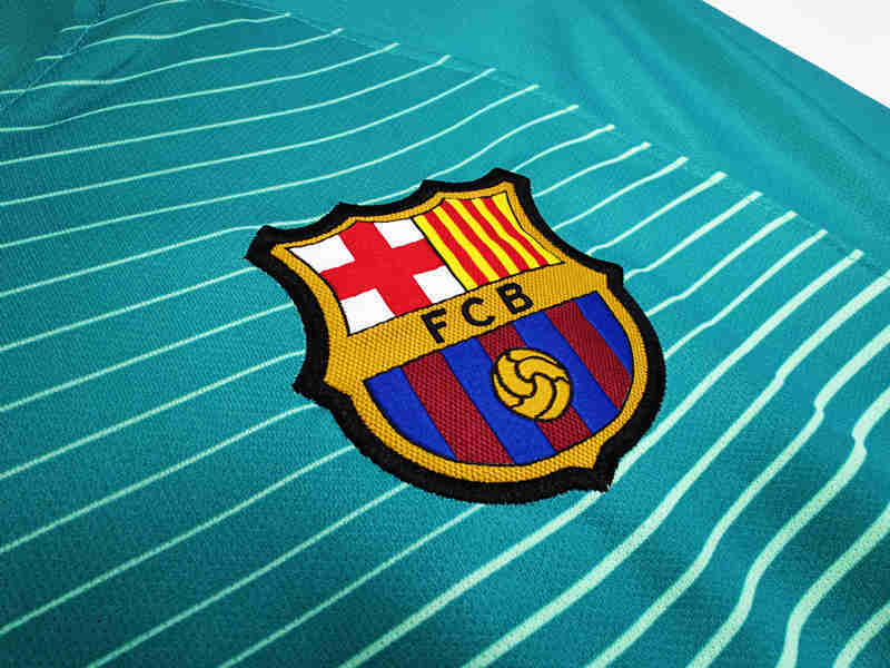 Retro Version 16-17 Barcelona 2nd Away Blue&Grey Thailand Soccer Jersey AAA-c1046