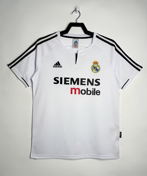 Retro Version 03-04 Real Madrid Home White Thailand Soccer Jersey AAA-811
