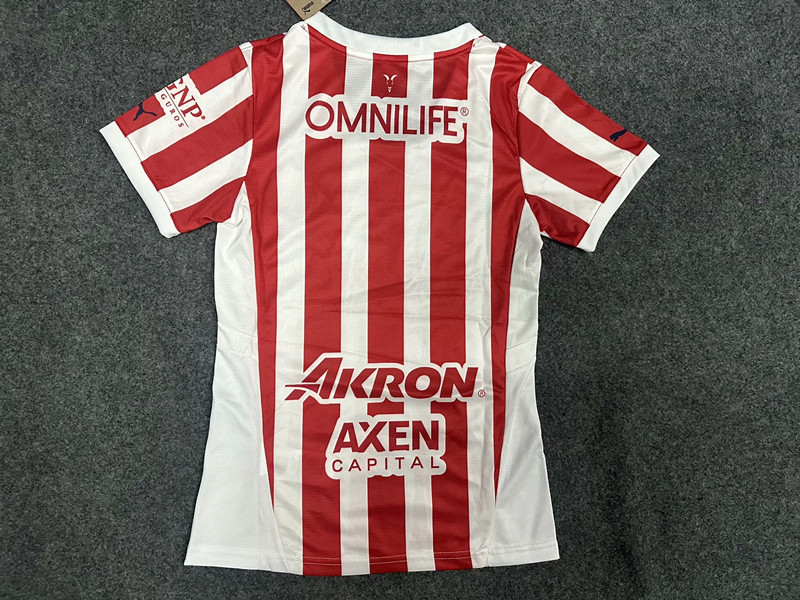 2024-2025 Deportivo Guadalajara Home Red&White Thailand Women Soccer Jersey AAA-GB