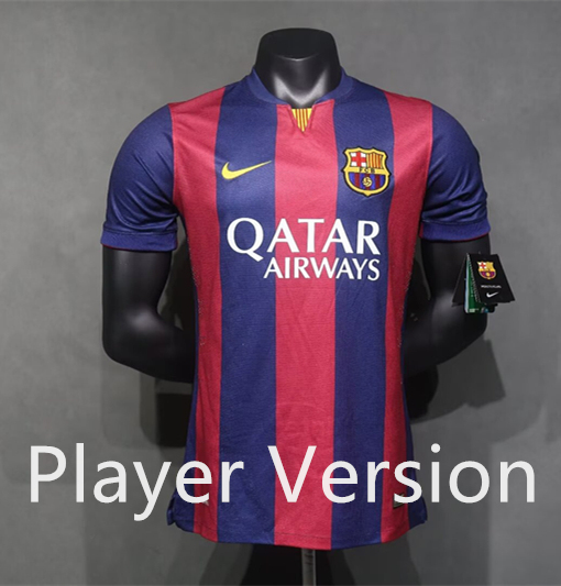 Player Version 14-15 Retro Version Barcelona Home Red&Blue Thailand Soccer Jersey AAA-4563