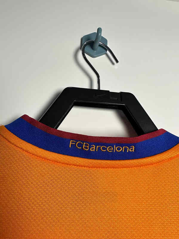 Retro Version 07-08 Barcelona Away Orange Thailand Soccer Jersey AAA-811
