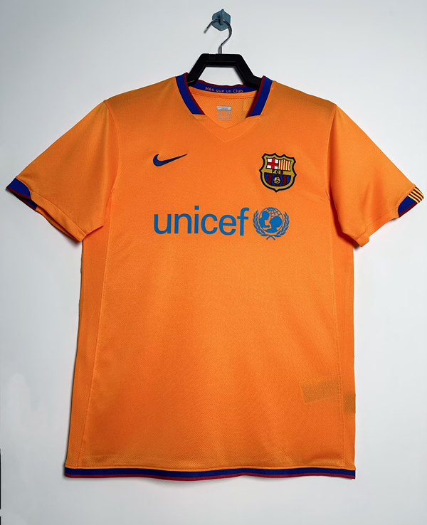 Retro Version 07-08 Barcelona Away Orange Thailand Soccer Jersey AAA-811