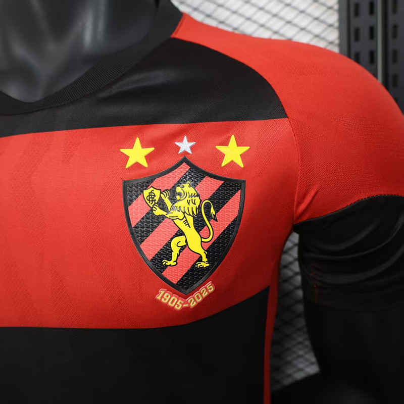 Player Version 2025-2026 Sport Recife Home Black&Red Thailand Soccer Jersey AAA-888