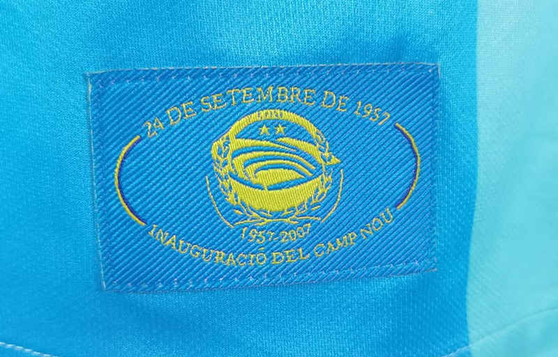Retro Version 2007-2008 Barcelona Away Blue Thailand Soccer Jersey AAA-503