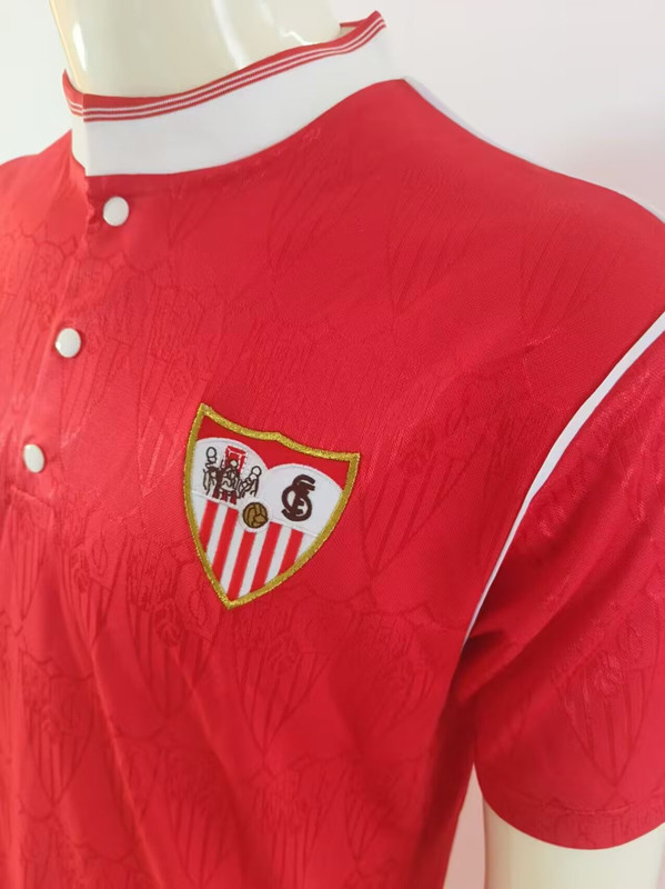 Retro Version 91-92 Sevilla Away Red Thailand Soccer Jersey AAA-503