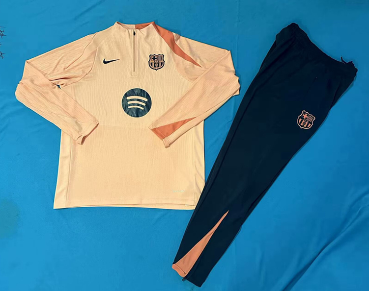 2025-26 Barcelona Orange Thailand Soccer Tracksuit-4627